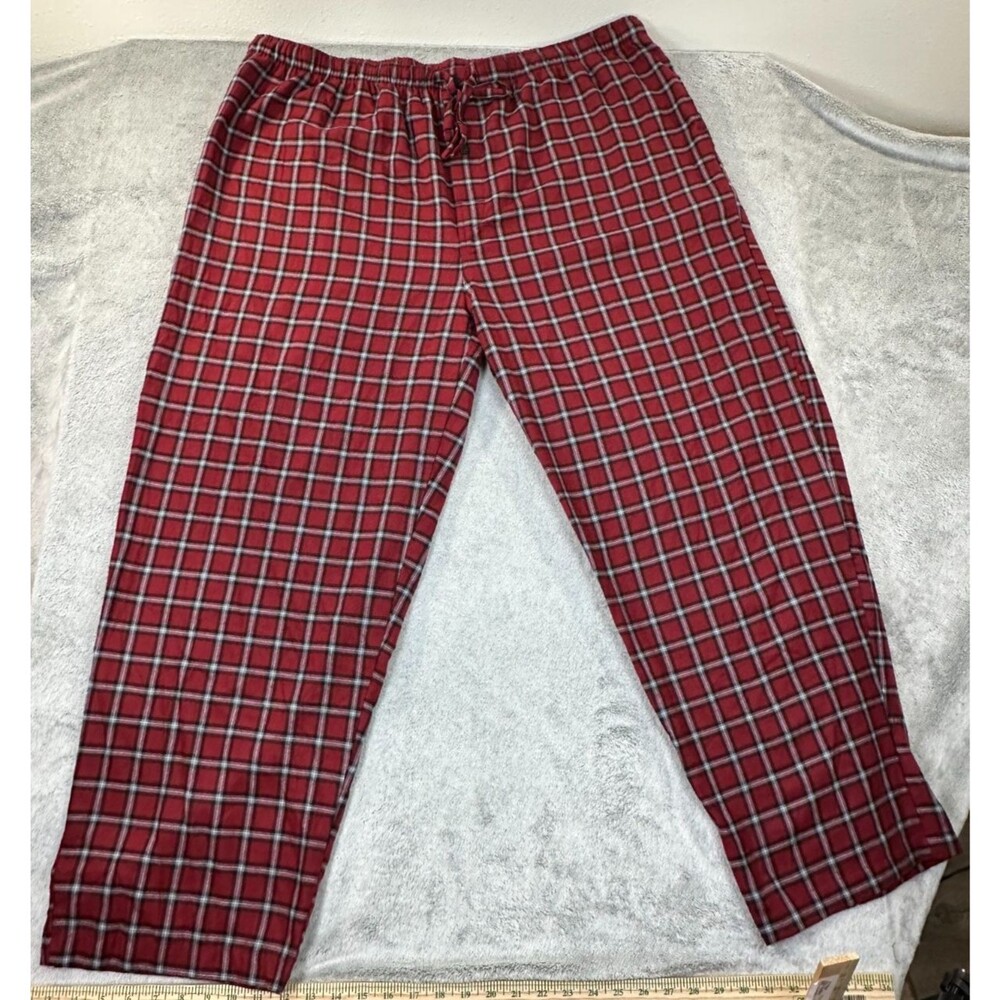 Roundtree & Yorke Lounge Pants Men’s 3XB Red Plaid Flannel Cotton NWT !!